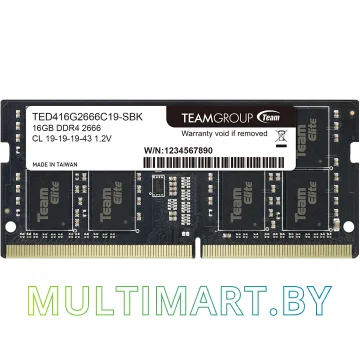 Оперативная память Team Elite 16GB DDR4 SODIMM PC4-21300 (TED416G2666C19-S01)
